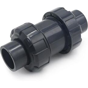 3/4 Inch PVC True Union Check Valve, Slip Swing Full Port Utility Check Valve, Sch80 Socket Pool Ball Check Valve for Backflow Prevention