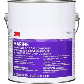 3M Marine High Gloss Gelcoat Compound, 06025, 10 lb, White