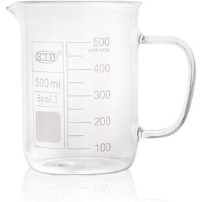 DS. DISTINCTIVE STYLE Chemistry Glass Beaker with Handle 500 Milliliters Lab Beaker Borosilicate Glass Measuring Cup for Laboratory