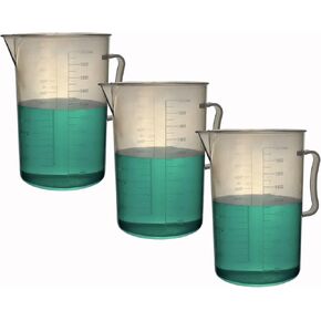 كوب قياس إبريق TN LAB بمقبض قوي من بلاستيك البولي بروبيلين متدرج 2000 مل 2 لتر يحمل 2 كوارت 3 عبوات in Kuwait