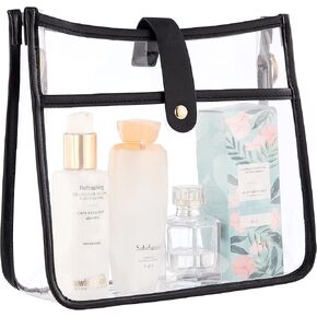 Clear Bag Stadium Approved 12x12x6 - PVC Clear Crossbody Purse Bag Clear Messenger Bag with Guitar Strap for Concerts Sports