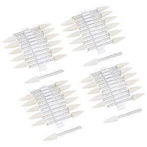 uxcell 6mm Wool Felt Mounted Points Conical Polishing Bits Burrs Buffing Wheels with 1/8" Shank 48 Pcs
