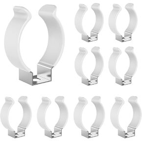 (8-Pack) JESLED T8 U Clips Holder Bracket for 8FT LED Light Bulbs, LED Fluorescent Tube Replacement Mounting Accessories, Stainless Steel Lamp Support, Lampholder, Pipe Clamps to Prevent Sagging