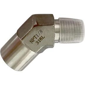 Forged 316L Stainless Steel Pipe Fitting, 45 Degree Street Elbow, 1/8"" NPT Male x 1/8"" NPT Female (Pack of 1), wt45-1