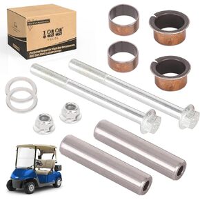 10L0L Golf Cart Spindle Assembly Repair Kit fit EZGO RXV 2008-UP & EZGO TXT/PDS 2001-UP, Include Spindle Bushings, King Pin Tubes,Claw Copper Sleeves and Washers,OEM# 70745-G01,614034,70648-G01