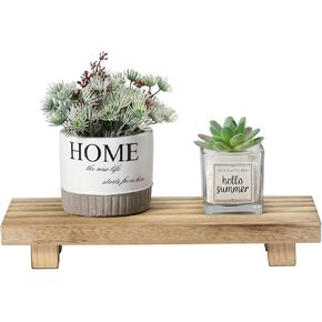 Wood Riser for Home Decor, Small Plant Stands, Decorative Wood Risers, Wood Pedestal Stand, Rustic Wooden Trays for Kitchen Counters (10.6x3.9x1.6 inches)