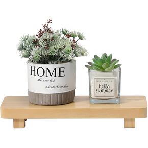 Wood Riser for Home Decor, Small Plant Stands, Decorative Wood Risers, Wood Pedestal Stand, Rustic Wooden Trays for Kitchen Counters (10.6x3.9x1.6 inches)