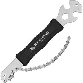 BIKE HAND 2 in 1 Bicycle Cassette Removal Installation Tool with 15mm Pedal Wrench - Compatible with Shimano Sram HG System 7-12 Speed