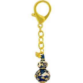 Fengshuibringluck Feng Shui BLUE WU LOU WITH JOYOUS CRANE KEYCHAIN Symbolizes Wisdom and Calmness, 10*1.8cm/3.9*0.7in (FW4992)