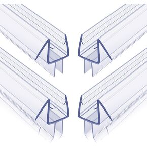 4-Pack Frameless Shower Door Bottom Seal for 3/8 Inch Thick Glass Doors – Stop Shower Leaks and Create a Water Barrier (3/8" x 39")