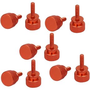 uxcell® Computer PC Case M3.5x12mm Fully Threaded Knurled Thumb Screws Orange 10pcs