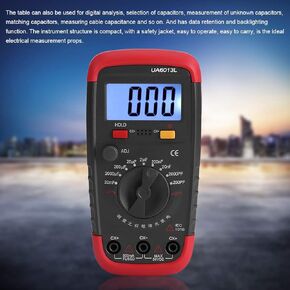 Digital Capacitance Meter Multimeter Professional Capacitor Tester 0.1pF - 20000uF with LCD Backlight and Safety Jacket 1999 Display