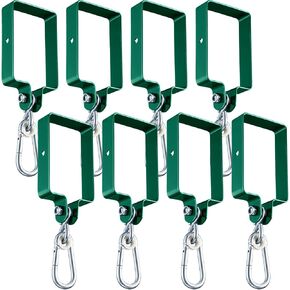 Dunzy 8 Pcs Steel Swing Hangers for Wooden Sets Includes Snap Hooks Swing Set Brackets Swing Set Accessories Swingset Attachments Swing Set Hardware for Connecting to a 4" x 6" Beam, Black