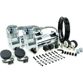 VIAIR 450C Dual Air Compressor for Air Suspension (2 Pack) 12V Continuous Duty Cycle Compressor for Air Tanks, Bags, Air Horns 150PSI (Silver)