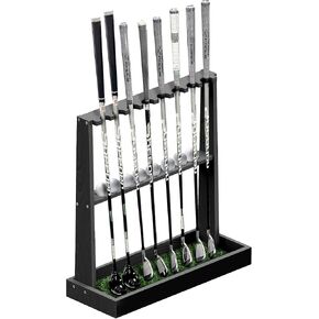 Golf Club Holder Stand,Wooden Golf Club Rack -Indoor Display Rack,Golf Club Organizer for 8 Clubs and 11 Balls Storage,Golf Rack for Storage Sports Outdoors Wall Garage in Saudi Arabia