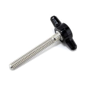 #10-24 x 1-1/2" Thumb Screw Stainless Steel - Black Tee Wing Plastic Knob - Standard/Coarse Thread ThumbScrew - Length: 1.500" - Proudly Built in USA - Package of (4)