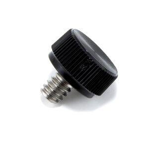 #6-32 x 3/16" Thumb Screw Stainless Steel - Black Knurled Round Plastic Knob - Standard/Coarse Thread ThumbScrew - Length: 0.188" - Proudly Built in USA - Package of (4)