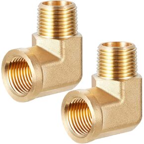 2pcs 90 Degree Barstock Street Elbow 1/4" NPT Male Pipe to 1/4" NPT Female Forged Pipe Fitting by CX WONDERLAND
