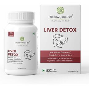 Liver Detox - Milk Thistle, Dandelion & Glutathione for Fatty Liver Support, Healthy Digestion - 60 Count (Pack of 1)