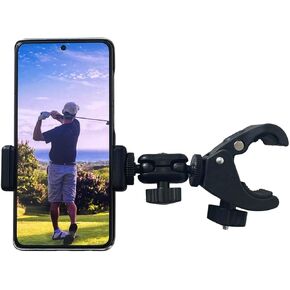 Phone Holder with Clamp，Cell Phone Holder Mount Clip for Golf Cart,Wheelchair Walker,Universal Phone Mount Holder., Black