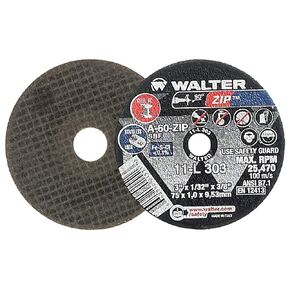Walter 11L303 ZIP Cutting and Grinding Cutoff Wheel [Pack of 25] 60 Grit, 3 in.