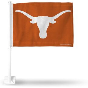 Rico Industries Orange Double Sided Double Sided Car Flag - 16" x 19" - Strong Pole that Hooks Onto Car/Truck/Automobile