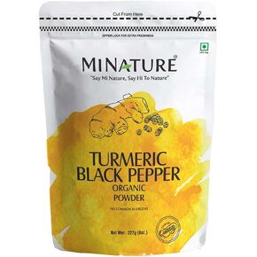 minature Turmeric Black Pepper Powder, Curcuma Longa with Piper nigrum | Superfood Turmeric Latte Supplements | Pure & Natural | Vegan, Gluten-Free, Non-GMO | 227 Gram, (08 Oz) 0.5 lb| Made in India |