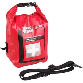 5L Waterproof First Aid Kit Bag Empty, Small Medicine Travel Storage Bag, Medicine Organizer Bag, Roll Top Dry Bag Cross Body, for Traveling, Camping, Kayaking, Boating, Beach, Red