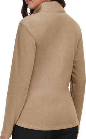 MoFiz Women's 1/4 Zip Fleece Pullover Stand Collar Long Sleeve Soft Lightweight Warm Winter Jacket Top in Saudi Arabia