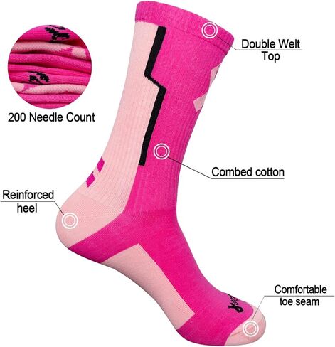 Breast Cancer Awareness Socks for Men Youth Boys Pink Football Softball Soccer Softball Baseball Accessories Socks in Saudi Arabia