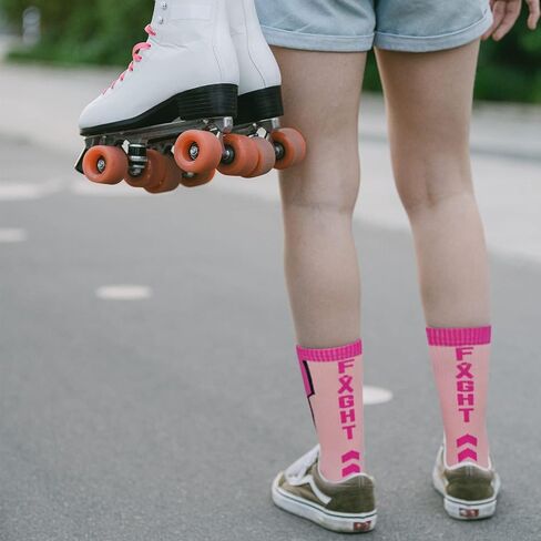 Breast Cancer Awareness Socks for Men Youth Boys Pink Football Softball Soccer Softball Baseball Accessories Socks in Saudi Arabia