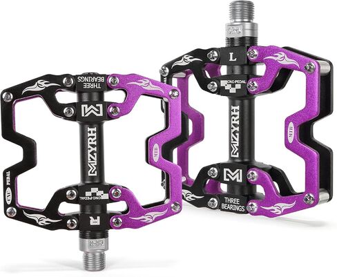 Mountain Bike Pedals,3 Bearings Bicycle Pedals,Aluminum 9/16" MTB Pedals Bicycle Flat Pedals for Road Mountain BMX MTB Bike in Saudi Arabia