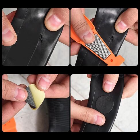 Wealrit 50 قطع أسود الأنبوب الداخلي الإطارات إصلاح بقع دراجة مستديرة الأنبوب الداخلي طقم تصليح ثقب الإطارات المسطحة رقعة إصلاح الإطارات in Kuwait