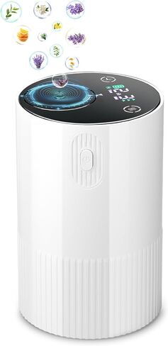 ناشر روائح الزيوت العطرية بدون ماء محمول: ناشر روائح عطرية لاسلكي يعمل بالبطارية للسيارة والمكتب - آلة رائحة العلاج بالروائح في الغرفة - ناشر رائحة قابل لإعادة الشحن عبر USB للمنزل (وردي)... in Kuwait