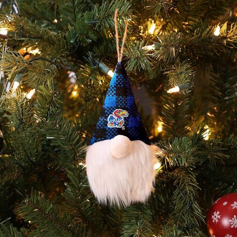 FOCO NCAA Unisex-Adult NCAA College Team Logo Holiday Plaid Hat Plush Gnome Tree Ornament in Saudi Arabia