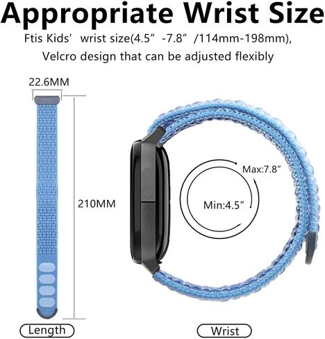 أحزمة TopPerfekt متوافقة مع سوار Fitbit Ace LTE، ناعمة ومتينة، VELCRO، مقاومة للماء، أشرطة بديلة رياضية قابلة للتنفس in Kuwait