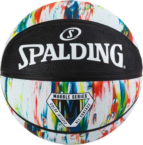 كرة سبالدينج ماربل 84404Z، للجنسين، كرة سلة، ابيض/اسود/متعدد الالوان، 7 in Kuwait