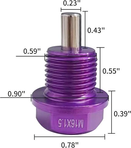 2 قطعة M12 x1.25 سدادة تصريف الزيت المغناطيسية من الفولاذ المقاوم للصدأ مع 12 غسالة نحاسية بديلة لتويوتا ولكزس ونيسان وإنفينيتي (أرجواني) in Kuwait