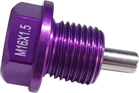 2 قطعة M12 x1.25 سدادة تصريف الزيت المغناطيسية من الفولاذ المقاوم للصدأ مع 12 غسالة نحاسية بديلة لتويوتا ولكزس ونيسان وإنفينيتي (أرجواني) in Kuwait