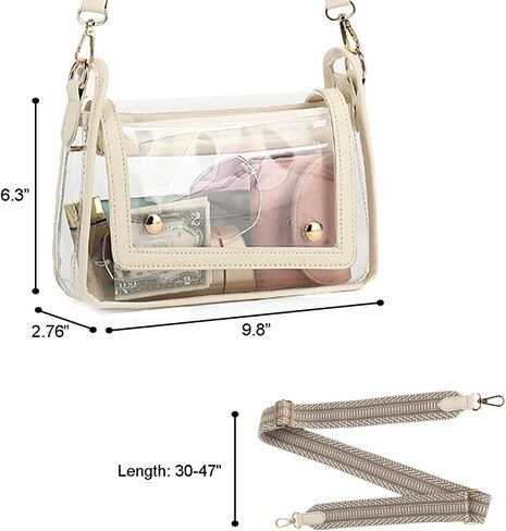 LOXOMU Clear Purses for Women Stadium - Waterproof Clear Crossbody Bag Stadium Approved Clear Purse for Travel, Concerts in Saudi Arabia