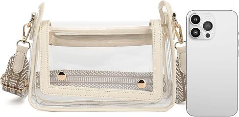 LOXOMU Clear Purses for Women Stadium - Waterproof Clear Crossbody Bag Stadium Approved Clear Purse for Travel, Concerts in Saudi Arabia