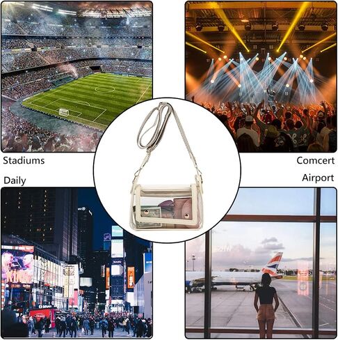 LOXOMU Clear Purses for Women Stadium - Waterproof Clear Crossbody Bag Stadium Approved Clear Purse for Travel, Concerts in Saudi Arabia