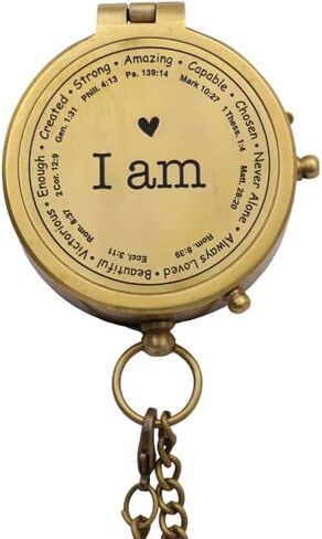 Solid Brass Compass with Real Leather Case, Gift for Him, Gift for Hir, Unique Gift to Son, Daughter, Mom, Dad, Grandson, Granddaughter, Boyfirend, Girlfriend, Christmas, Birthday in Saudi Arabia