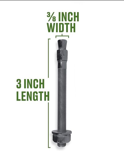 371930 Wedge Anchor, 3/8 X 3-Inch, 50-Pack , Zinc in Saudi Arabia