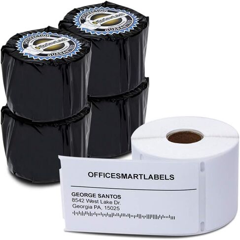 ملصقات OfficeSmartLabels - ملصقات شحن مقاس 2-5/16 بوصة × 4 بوصة، متوافقة مع 30256 - (4 بكرات / 300 ملصق لكل لفة) in Kuwait