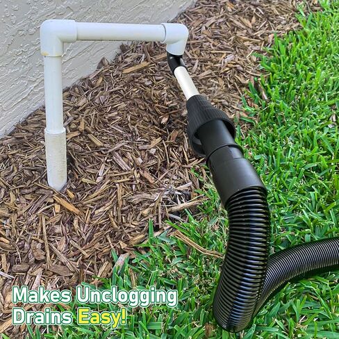 خرطوم مكنسة كهربائية إلى محول أنابيب PVC، مرفق مكنسة كهربائية مبللة لفتح وإخلاء خطوط تصريف التيار المتردد، متوافق مع معظم الأحجام، مرفق وقاعدة سوداء، أنبوب أبيض in Kuwait