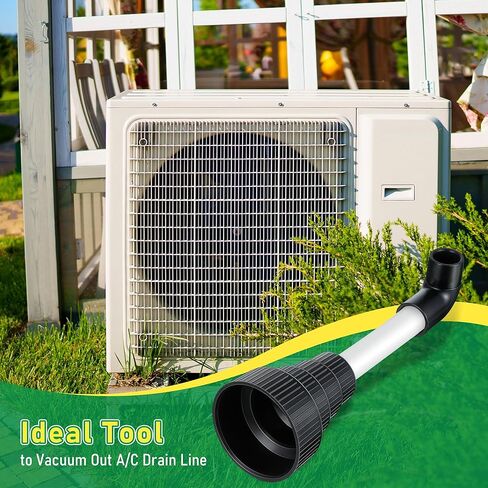 خرطوم مكنسة كهربائية إلى محول أنابيب PVC، مرفق مكنسة كهربائية مبللة لفتح وإخلاء خطوط تصريف التيار المتردد، متوافق مع معظم الأحجام، مرفق وقاعدة سوداء، أنبوب أبيض in Kuwait