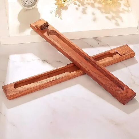 Rosewood Incense Holder for Sticks with Adjustable Angle, Incense Stick Holder with Ash Catcher, 9.8 Inches in Saudi Arabia