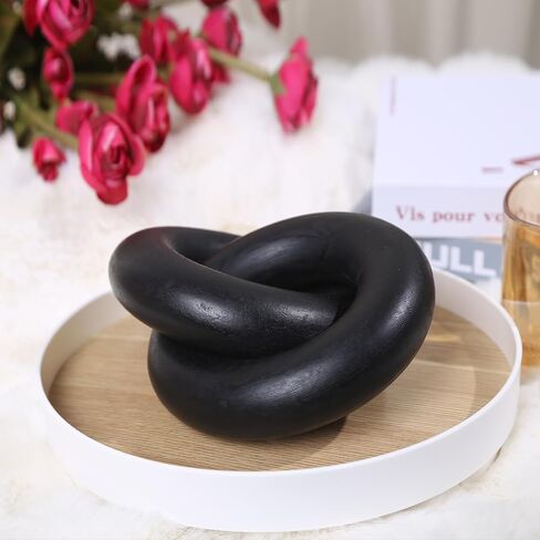 ديكور عقدة خشبية، ديكور سلسلة خشبية ثلاثية الوصلات، ديكورات طاولة القهوة لغرفة المعيشة، ديكور الرف، ديكور منزلي ريفي، أبيض in Saudi Arabia
