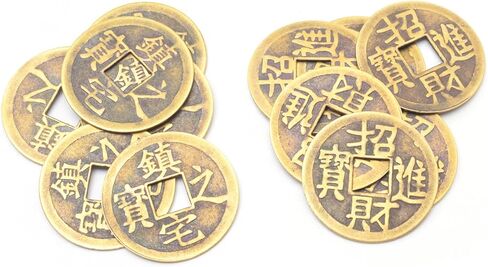 6 قطع/مجموعة دوائر الحظ الصينية النحاسية، دوائر فنغ شوي، دوائر العرافة I-Ching للثروة والنجاح، قطر 1.65 بوصة مع حقيبة هدايا (Kangxi Tongbao) in Kuwait